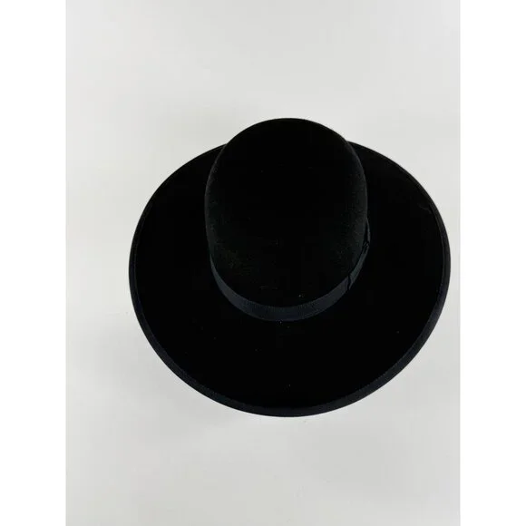 Amish Man Handmade Wool Felt Fur Hat Authentic Amish Man's Hat Lanc PA 7-1/4